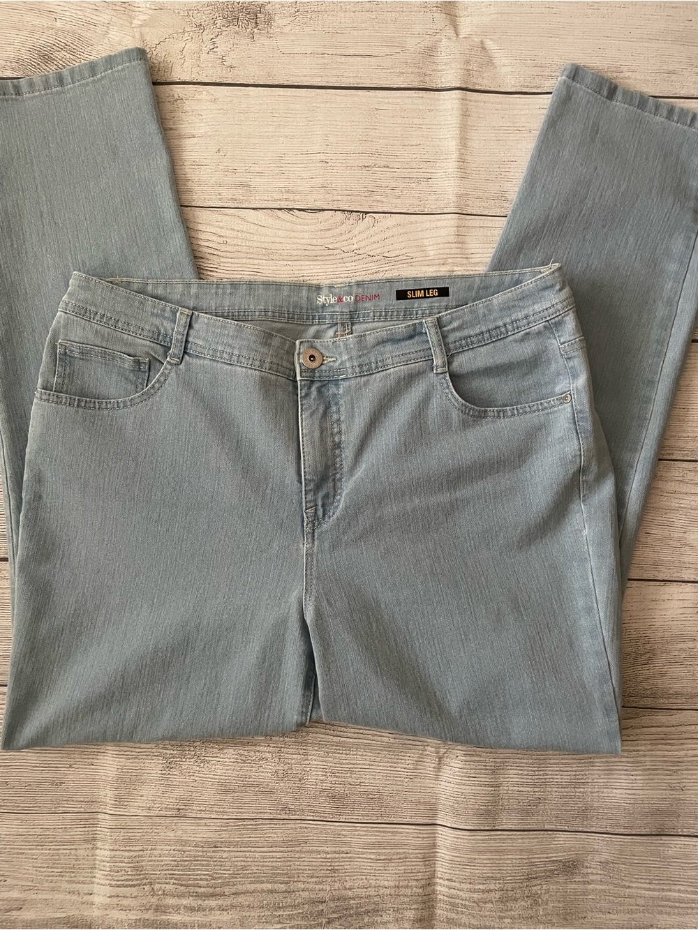 Style & Co Slim Leg Women’s Jeans in Light Blue
